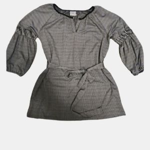 NWOT! VIOLET Weekend Gingham Belted Tunic Top, L